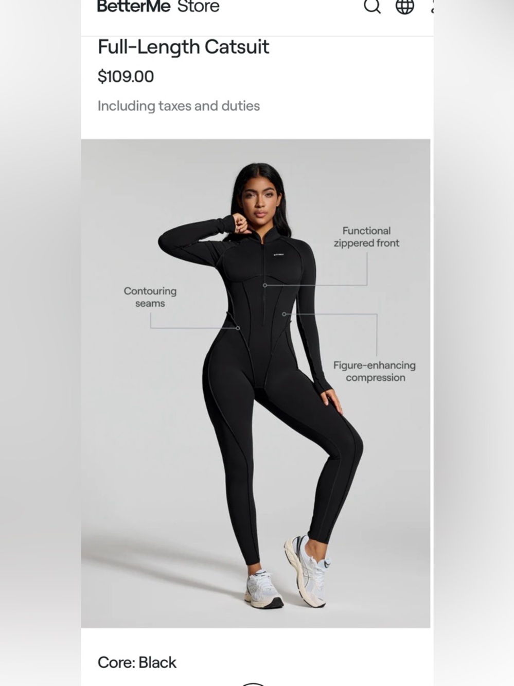 Black Full-Length Catsuit Jumpsuit
